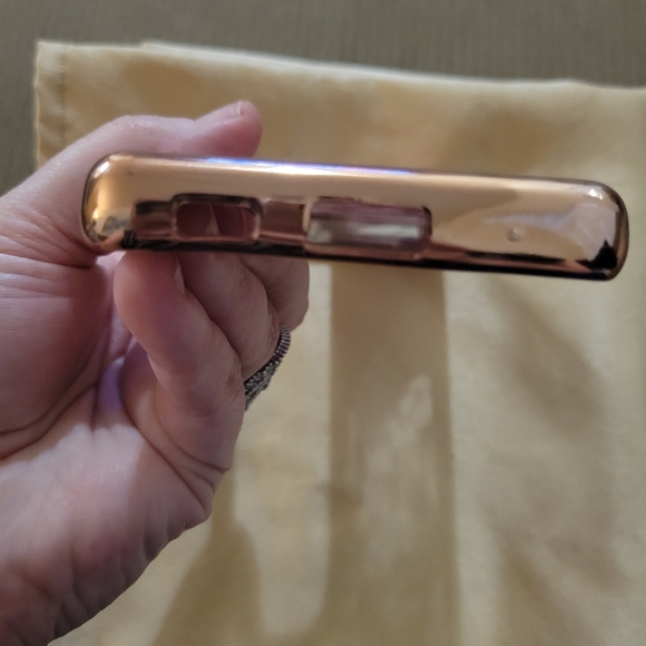 Brand New Iphone 15 + Rose Gold "LOVE" Waterfall Glitter Case - Picture 5 of 6